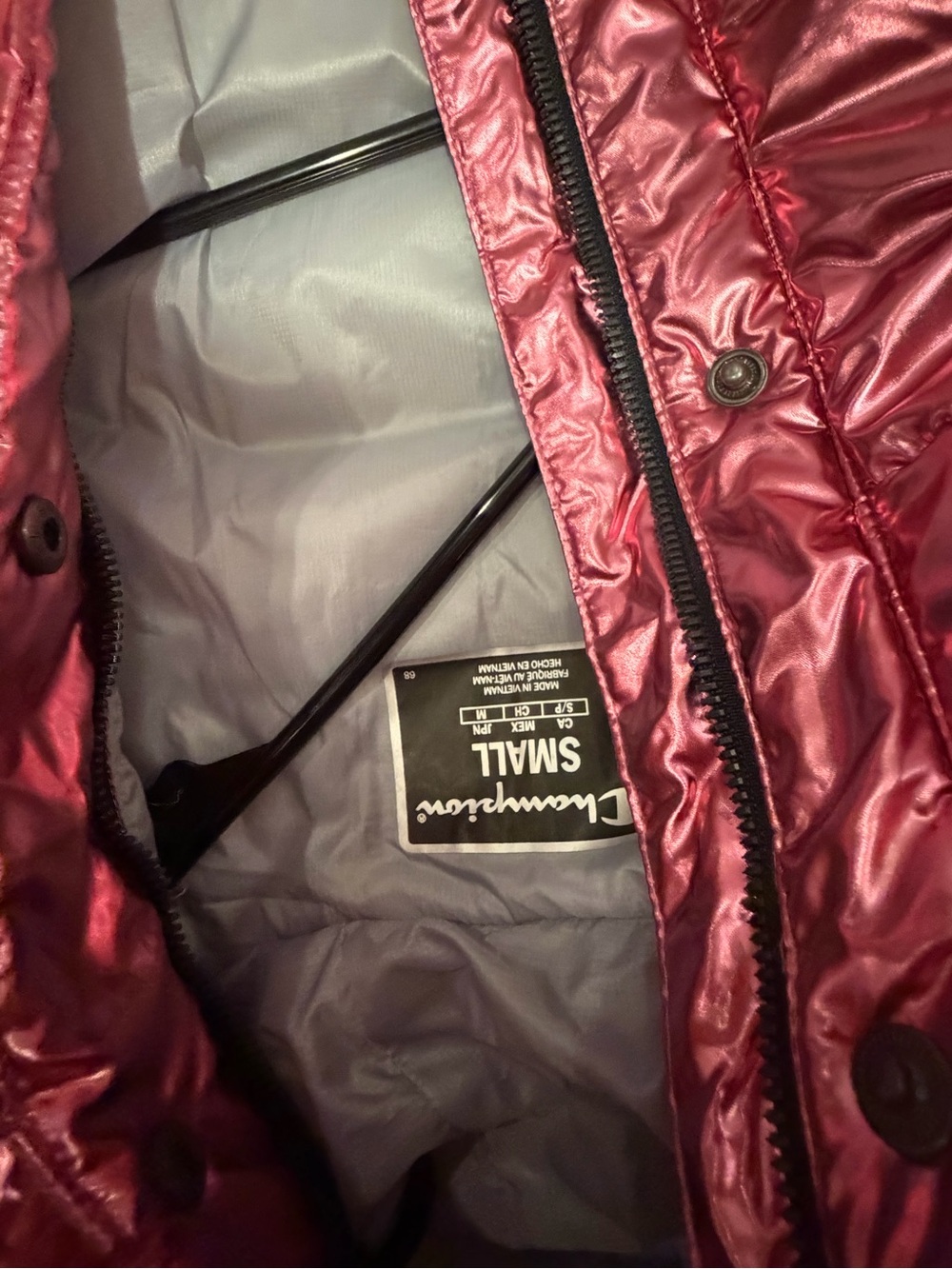Champion x NASA Metallic Pink Puffer Jacket - Picture 8 of 9